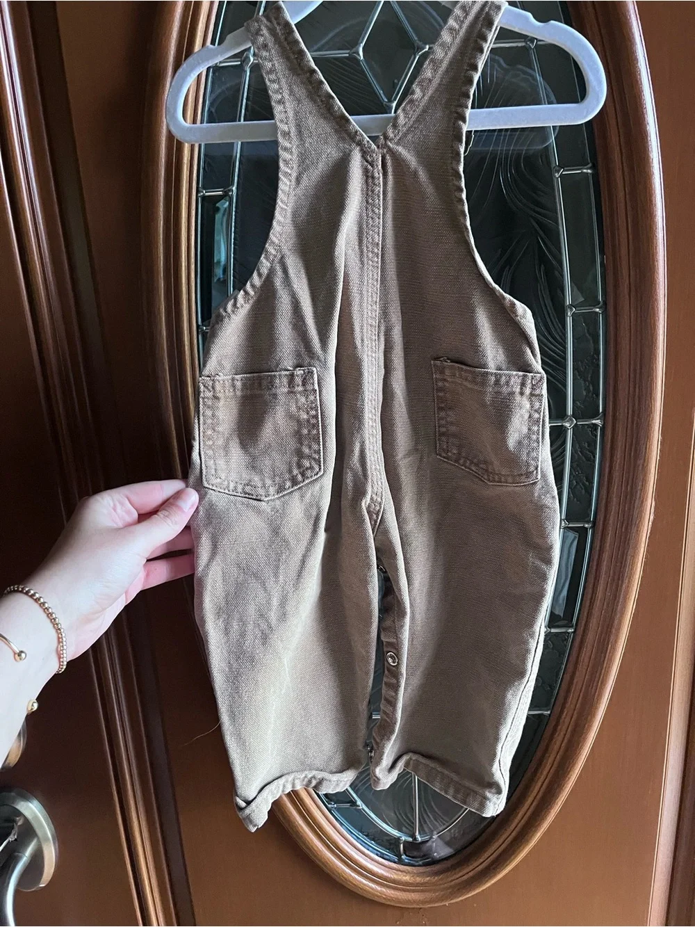 Carhartt Baby Brown Canvas Overalls with Front Patch Size 12 Months